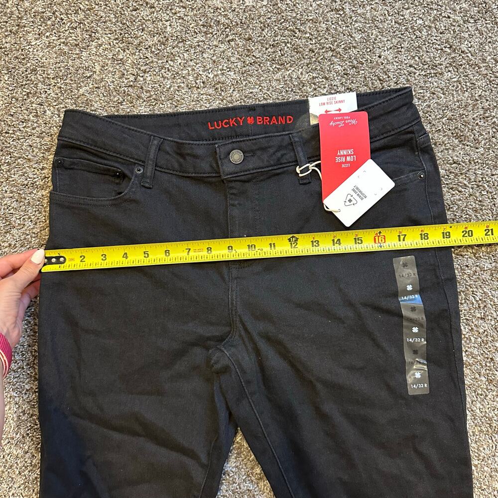 LUCKY BRAND Women's Low Rise Lizzie Skinny Size 14/32R In Clean Black - Picture 8 of 15